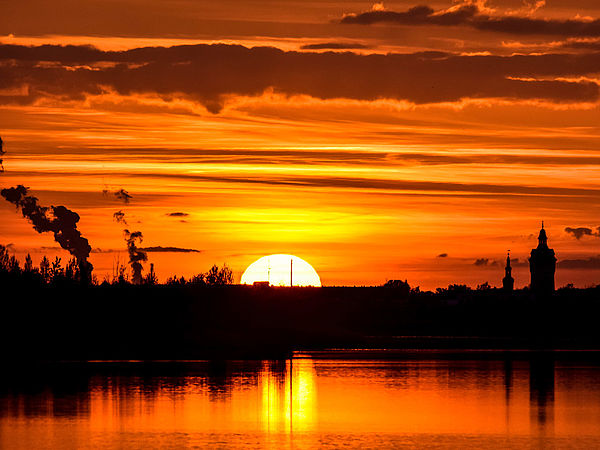 Sonnuntergang Markkleeberger See bei Leipzig