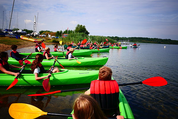 Paddeltour mit Kindergruppe Markkleeberger See