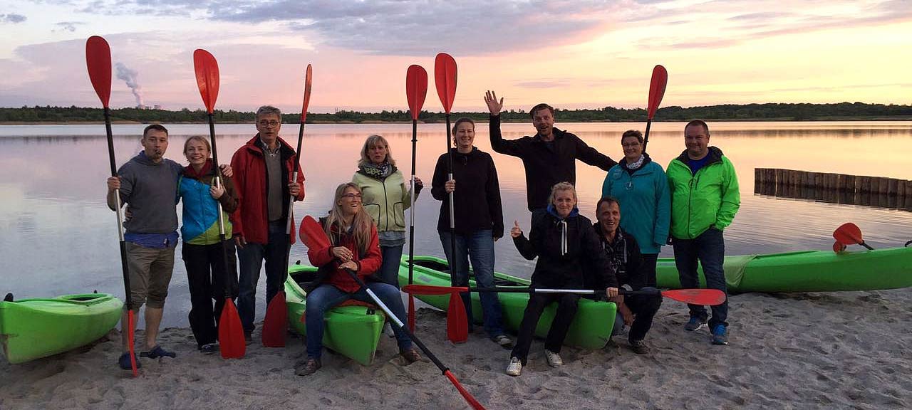 Paddler Markkleeberger See bei Leipzig